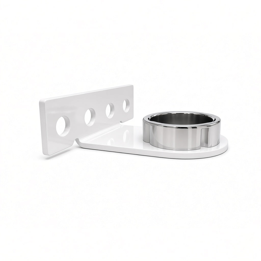 Side Mount 60mm Gloss White with DIY Dock — angled hero