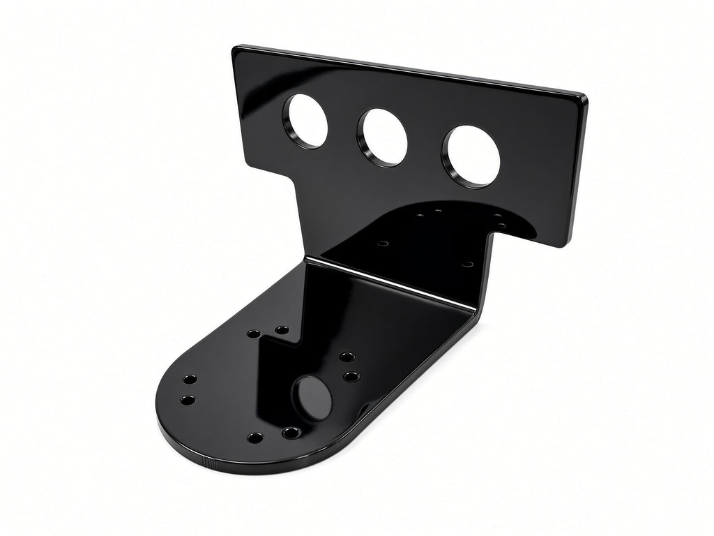 Side Mount 5 inch drop bare plate — side showing drop