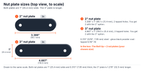 The Bolt Up nut plates drawn to scale: 2 inch plate 3.388 by 1 inch, 3 inch plate 4.667 by 1 inch, both 0.313 inch steel.
