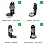 Tall Upright Mount: allowed VOLTRA I configurations: face + under foot, top of foot, face only, face + top of foot
